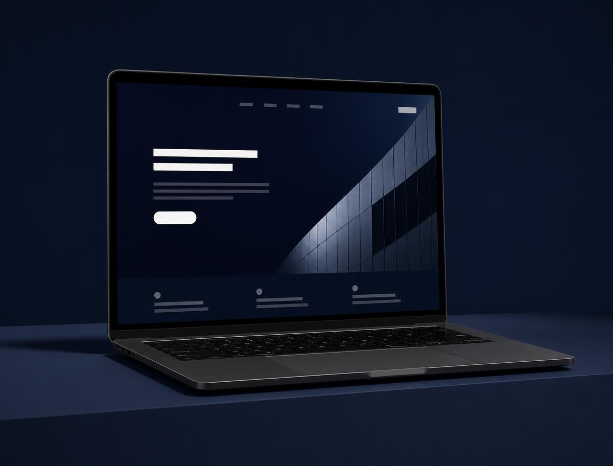 Anonymisiertes Projektbeispiel: Website für ein Beratungsunternehmen auf einem Laptop